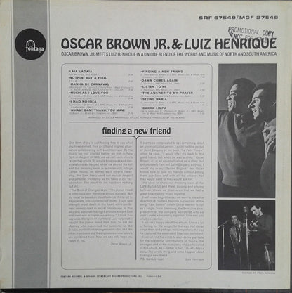 Oscar Brown Jr. & Luiz Henrique : Finding A New Friend (LP, Album, Promo)