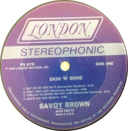 Savoy Brown : Skin 'N' Bone (LP, Album, Ter)