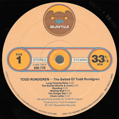 Todd Rundgren : Runt. The Ballad Of Todd Rundgren (LP, Album, RE)