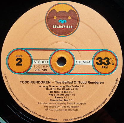 Todd Rundgren : Runt. The Ballad Of Todd Rundgren (LP, Album, RE)