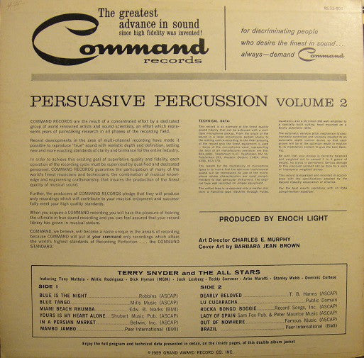 Terry Snyder And The All Stars : Persuasive Percussion Volume 2 (LP, Mono, Gat)