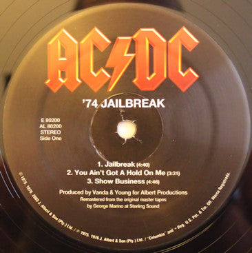 AC/DC : '74 Jailbreak (LP, Album, Comp, RE, RM, 180)