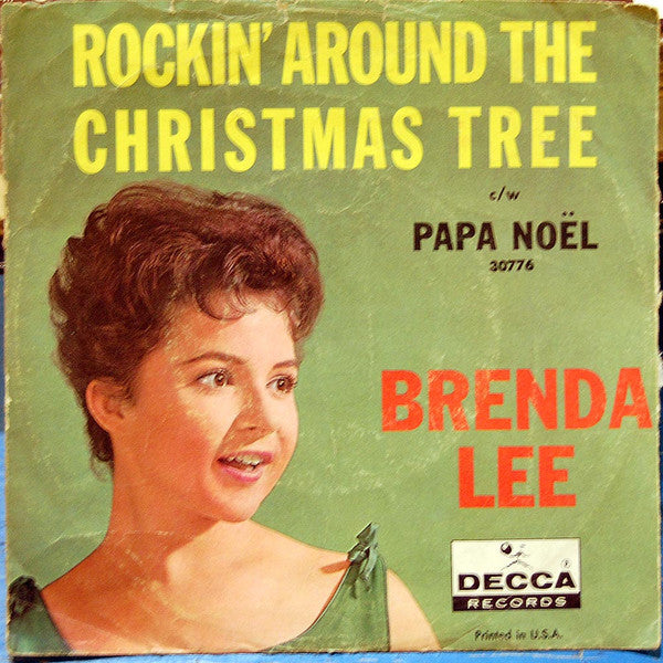 Brenda Lee : Rockin' Around The Christmas Tree (7", Single, RP, Pin)