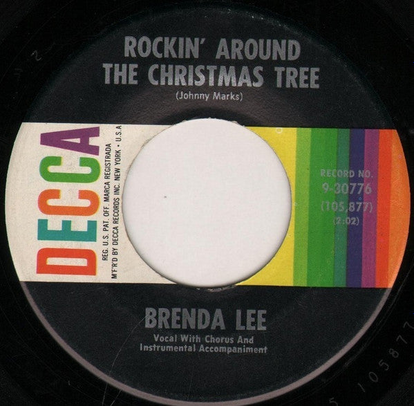 Brenda Lee : Rockin' Around The Christmas Tree (7", Single, RP, Pin)