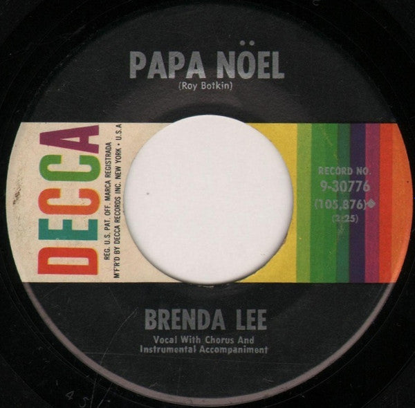 Brenda Lee : Rockin' Around The Christmas Tree (7", Single, RP, Pin)