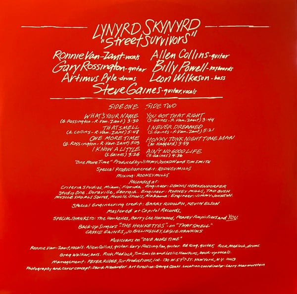 Lynyrd Skynyrd : Street Survivors (LP, Album, RE, Gat)