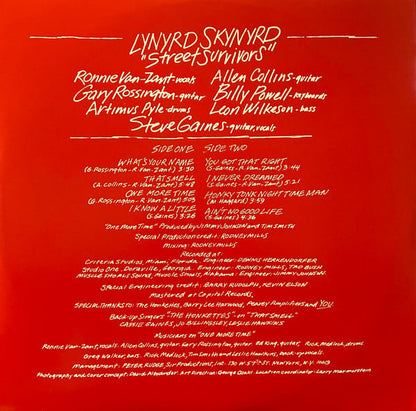 Lynyrd Skynyrd : Street Survivors (LP, Album, RE, Gat)