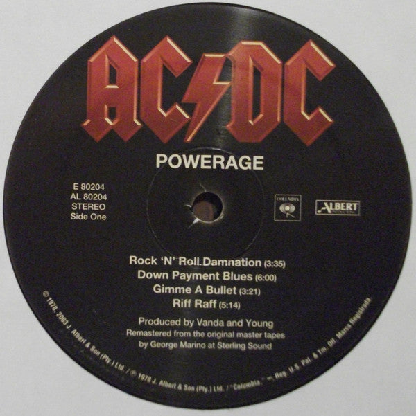 AC/DC : Powerage (LP, Album, RE, RM, 180)