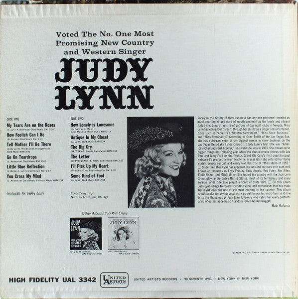 Judy Lynn : America's Number One Most Promising Country And Western Girl Singer (LP, Album, Mono)