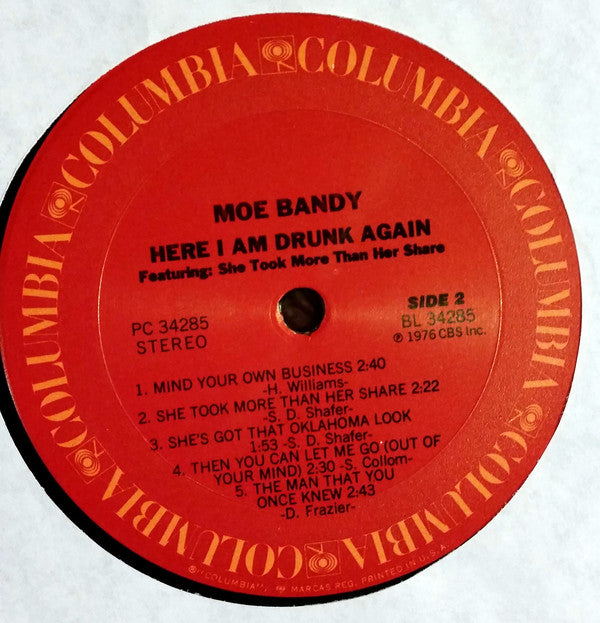 Moe Bandy : Here I Am Drunk Again (LP)