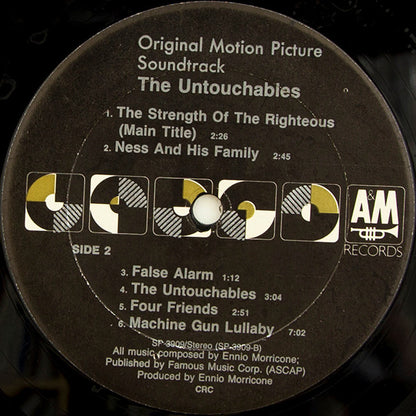 Ennio Morricone : The Untouchables (Original Motion Picture Soundtrack) (LP, Album, Club, CRC)