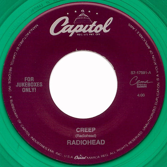 Radiohead : Creep / Anyone Can Play Guitar (7", Single, Jukebox, Gre)