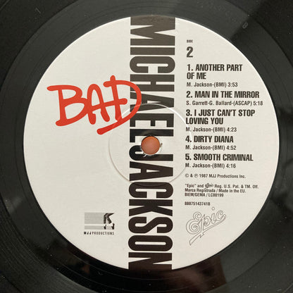 Michael Jackson : Bad (LP, Album, RE, RP, Gat)