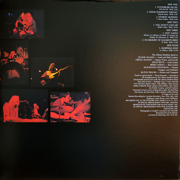 The Allman Brothers Band : The Allman Brothers Band Live At The Fillmore East (2xLP, Album, RE, RM, Gat)