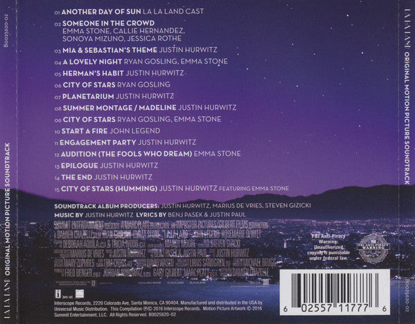 Justin Hurwitz : La La Land (Original Motion Picture Soundtrack) (CD, Album)