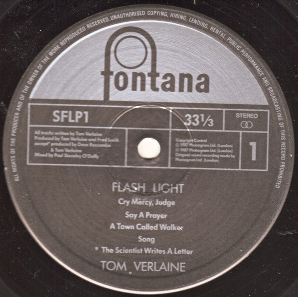 Tom Verlaine : Flash Light (LP, Album)