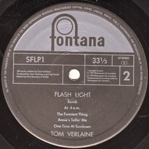 Tom Verlaine : Flash Light (LP, Album)