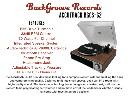 Backgroove AccuTRAK CS-62 All-In-One Turntable System