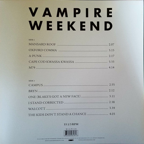 Vampire Weekend : Vampire Weekend (LP,Album,Reissue)