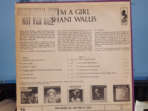 Shani Wallis : I'm A Girl! (LP, Album, Promo)