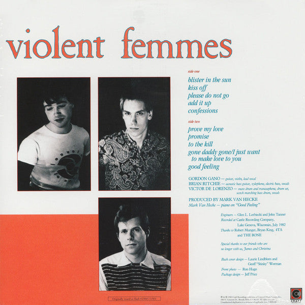 Violent Femmes : Violent Femmes (LP, Album, RE, RM, 180)