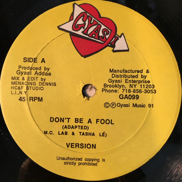 MC Lab & Tasha Lee : Don't Be A Fool (Version)  (12")