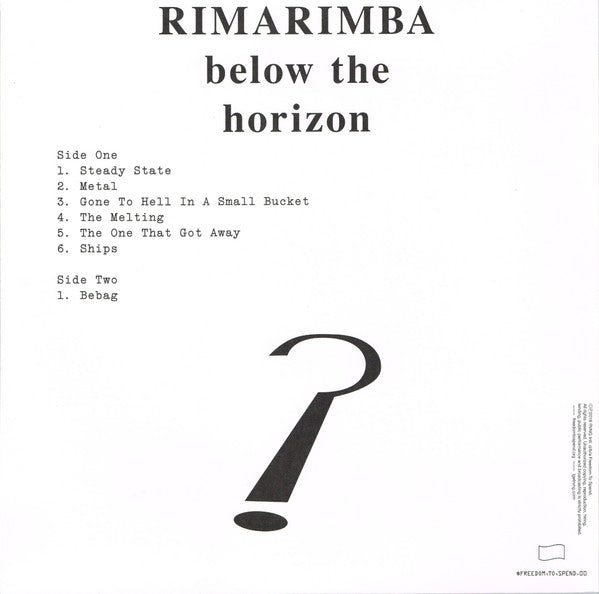 Rimarimba : Below The Horizon (LP, Album, RE)