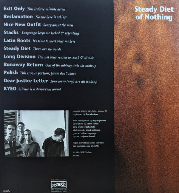 Fugazi : Steady Diet Of Nothing (LP,Album,Reissue,Remastered,Repress)