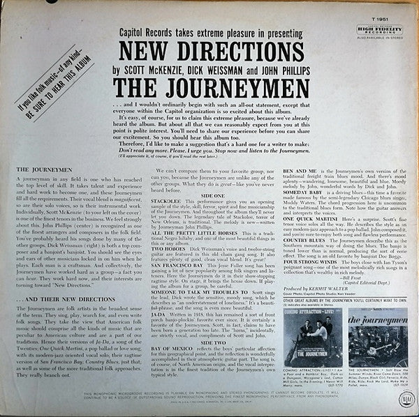 The Journeymen : New Directions In Folk Music (LP, Album, Mono)