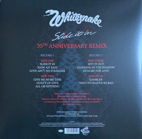 Whitesnake - Slide It In (35th Anniversary Remix) (2xLP, Ltd, RE, Red)