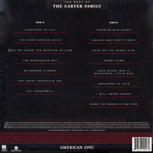 The Carter Family : American Epic: The Best of The Carter Family (LP, Comp)