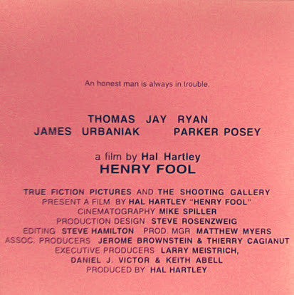 Hal Hartley : Henry Fool (Original Motion Picture Soundtrack) (CD, Promo)