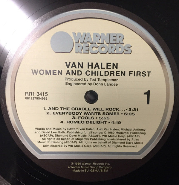 Van Halen : Women And Children First (LP, Album, RE, RM)