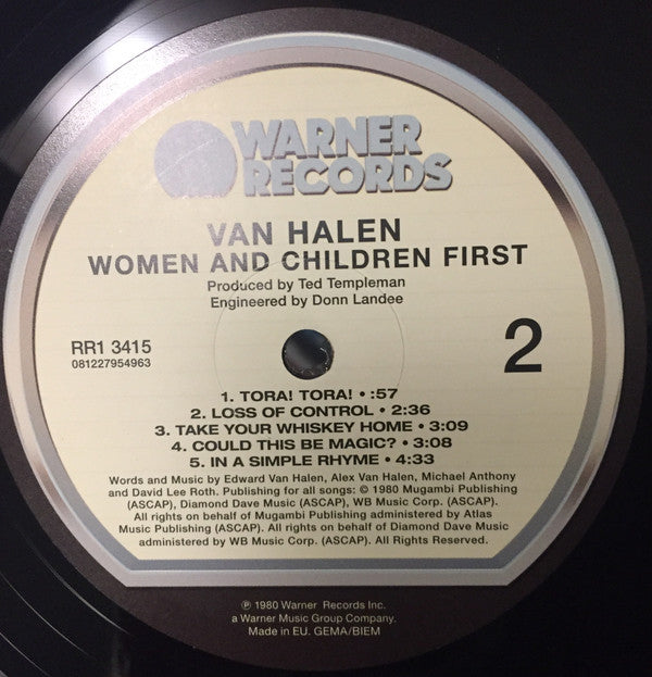 Van Halen : Women And Children First (LP, Album, RE, RM)