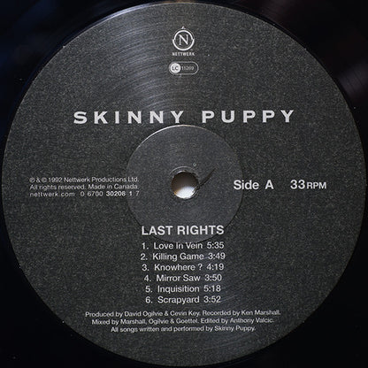 Skinny Puppy : Last Rights (LP, Album, RE)