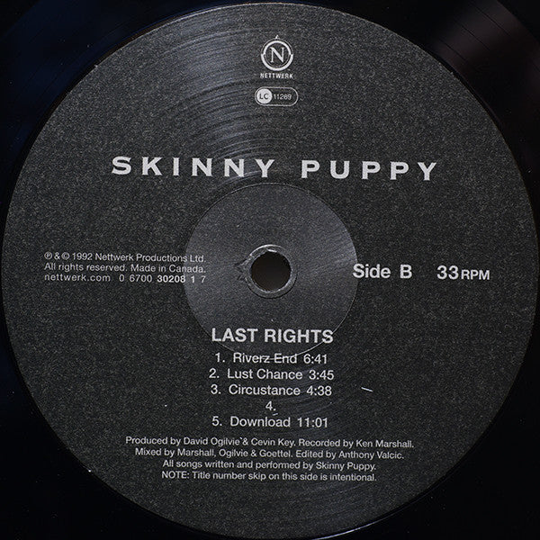 Skinny Puppy : Last Rights (LP, Album, RE)