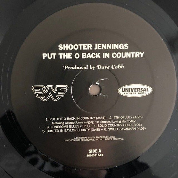 Shooter Jennings : Put The O Back In Country (LP, Album, RE)