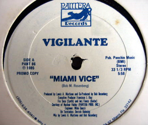 Vigilante : Miami Vice (12", Promo)