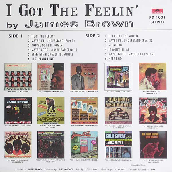 James Brown & The Famous Flames : I Got The Feelin' (LP, Album, RE)