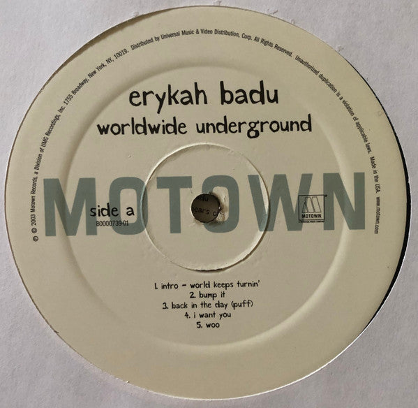 Buy Erykah Badu : Worldwide Underground (LP, Album, RE) Online for