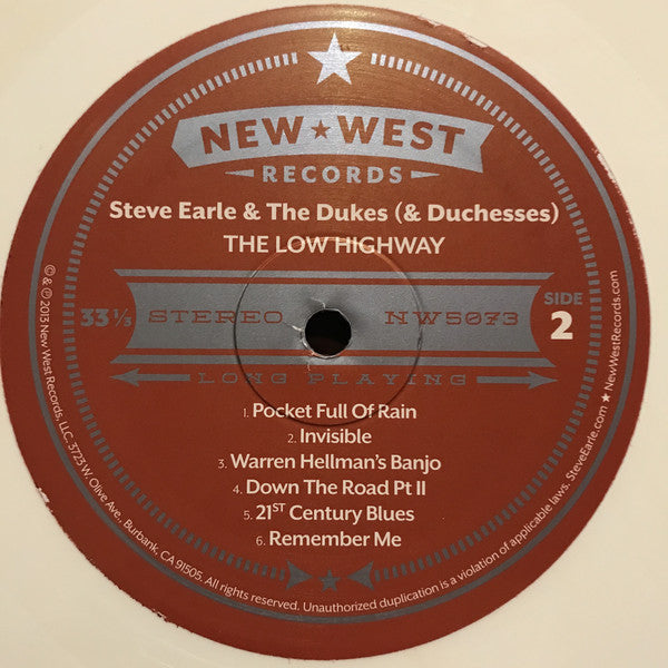 Steve Earle & The Dukes (And Duchesses) : The Low Highway (LP, Album, Ltd, RP, But)