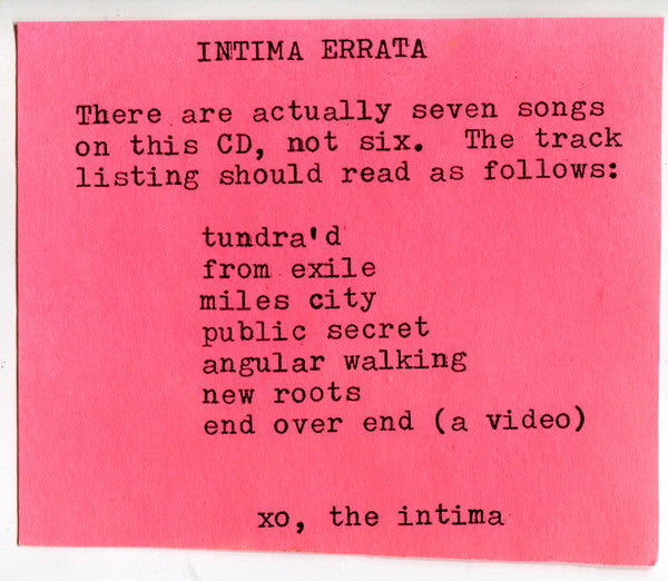 The Intima : Under The Wire (CD, EP, Enh)