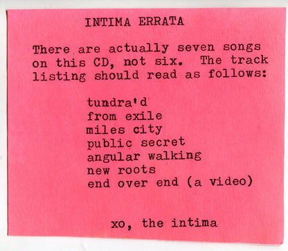 The Intima : Under The Wire (CD, EP, Enh)