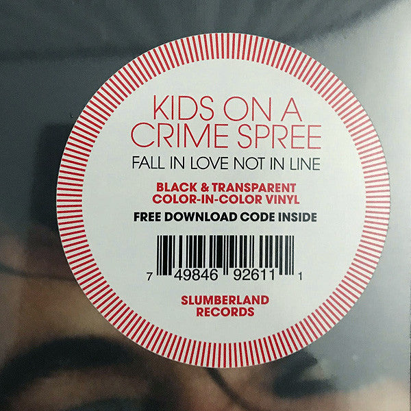 Buy Kids On A Crime Spree : Fall In Love Not In Line (LP, Album, Bla ...