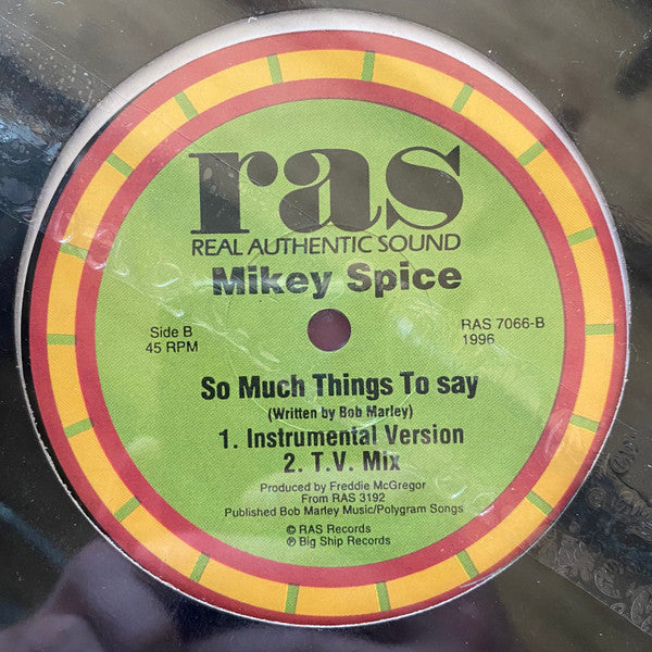 Mikey Spice : So Much Things To Say (12")