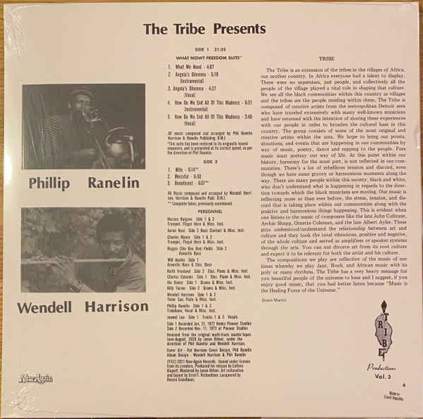 Wendell Harrison & Phil Ranelin : A Message From The Tribe (LP, Album, RE, RM)