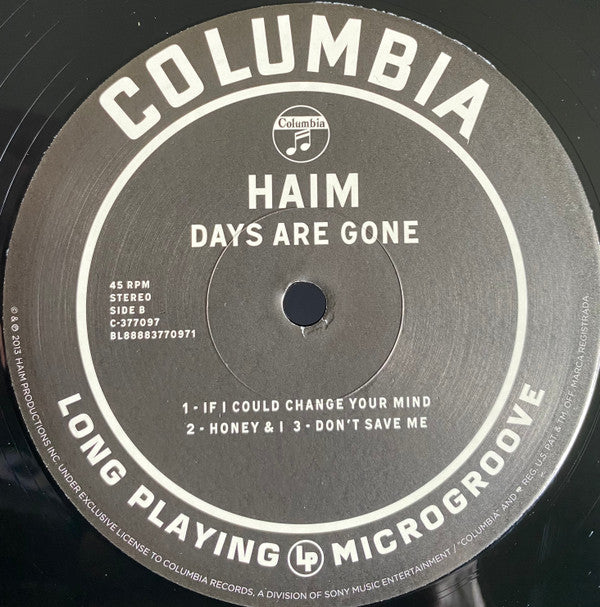 Haim (2) : Days Are Gone (2x12", Album, RP)