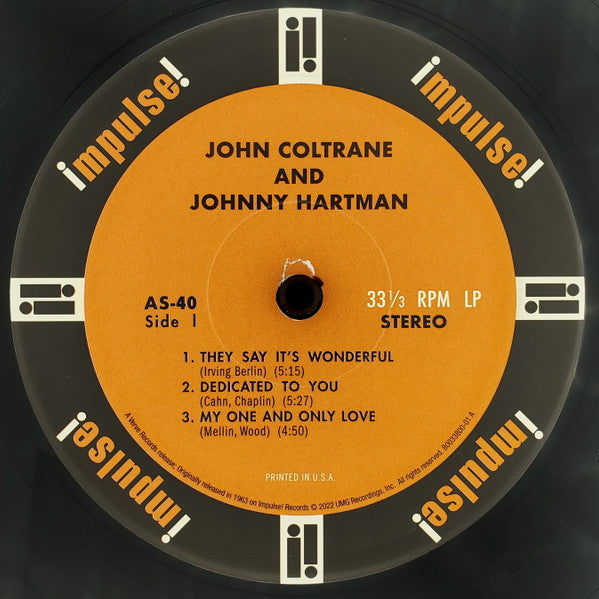 John Coltrane And Johnny Hartman - John Coltrane and Johnny Hartman (LP,  Album, RE, 180)
