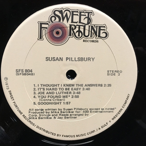 Susan Pillsbury : Susan Pillsbury (LP, Album)