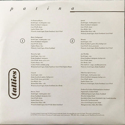 Tallies : Patina (LP, Ltd, Gre)